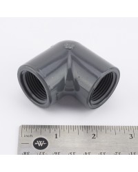 FITTING, ELBOW, 3/4NPTF,GREY PVC