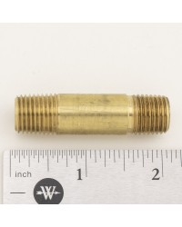 NIPPLE, 1/4 NPT X 2 LG, BRASS